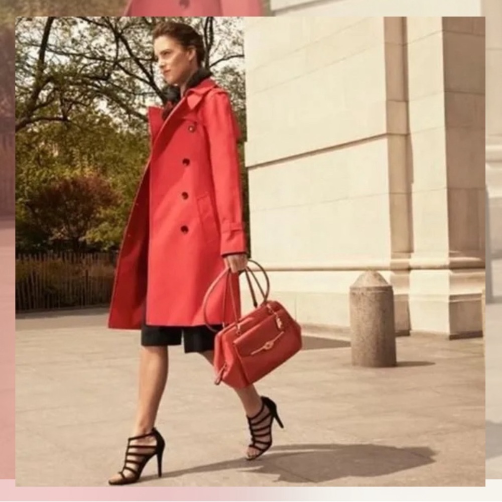 COACH Madison Madeline 2WAY satchel bag crafted from premium leather color red.